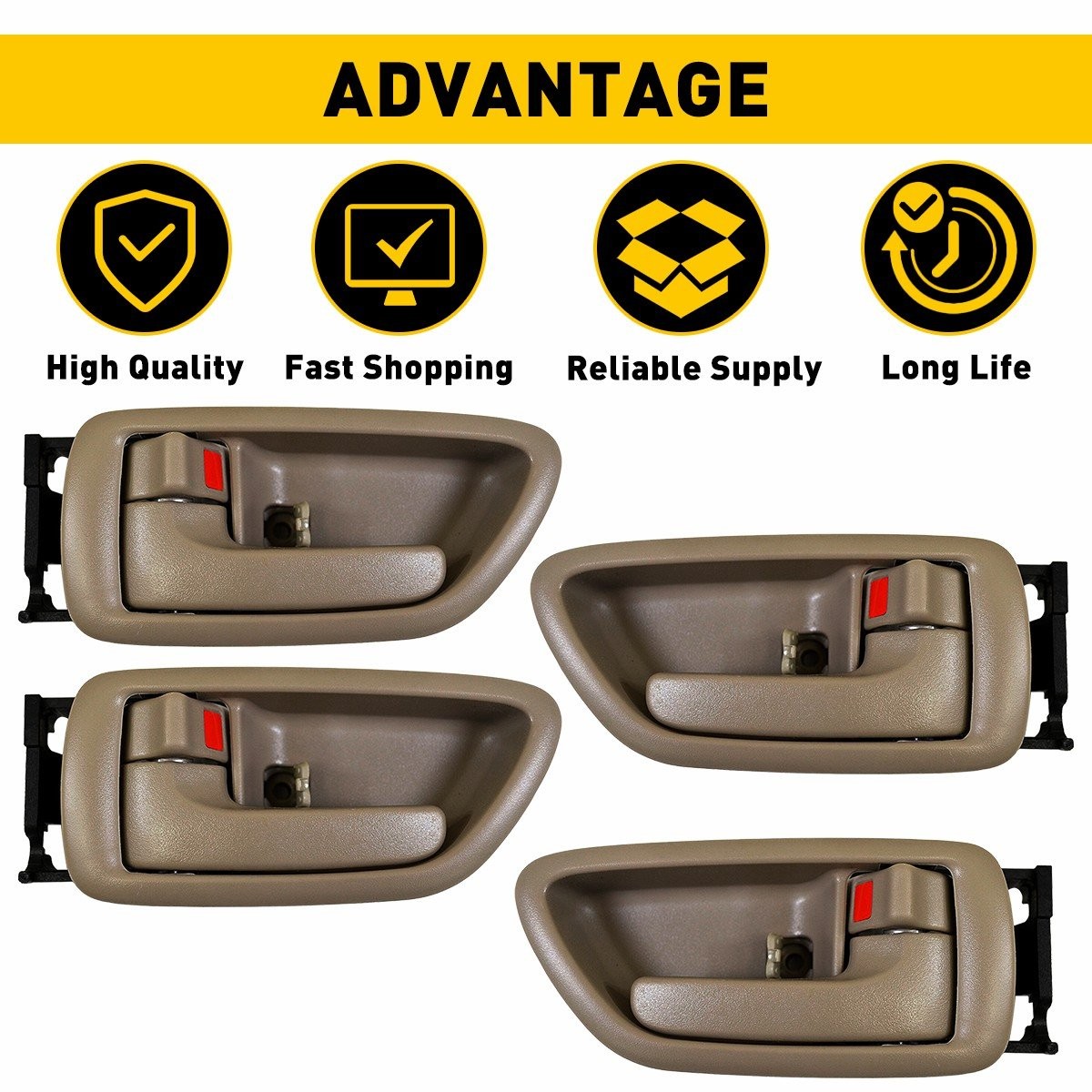 4pcs Inside Handle Door Front Interior + Set Rear for Sequoia Toyota 2001-2007