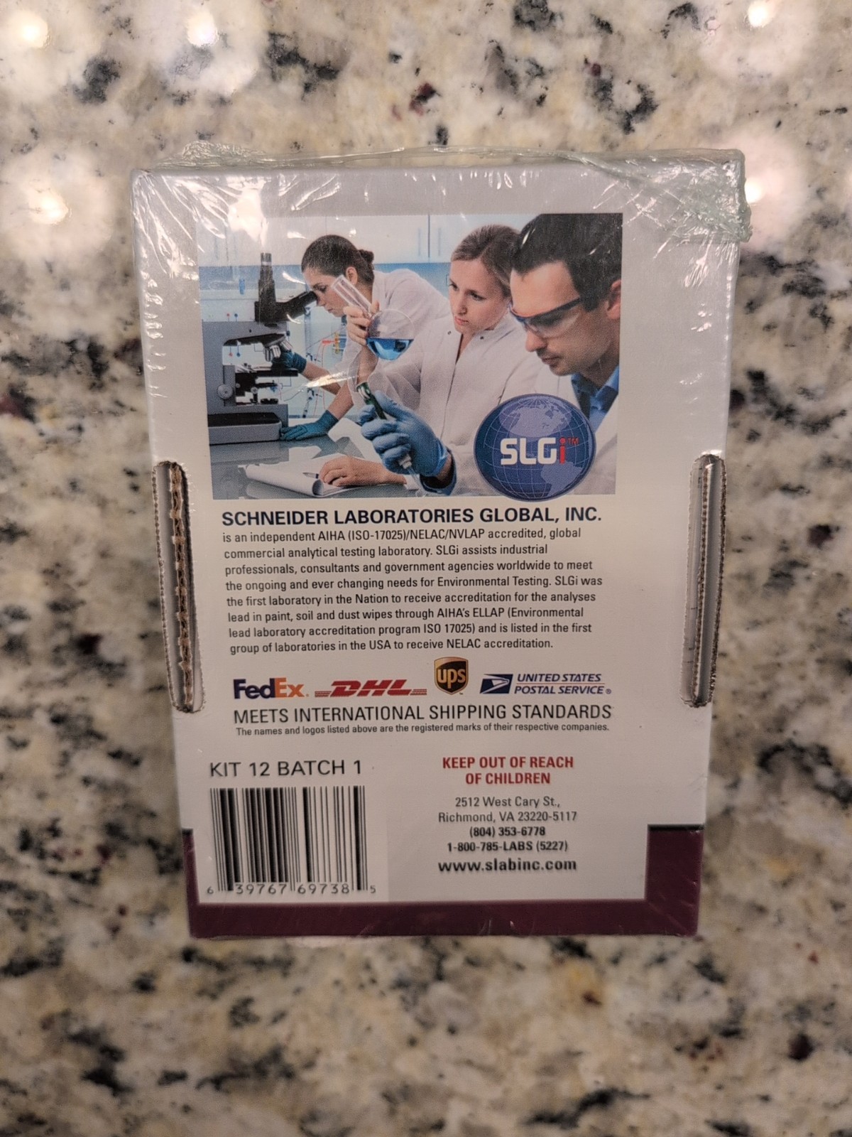 SLGI Certified Test Kits Asbestos Test Kit1 - 1 Test 5 Days