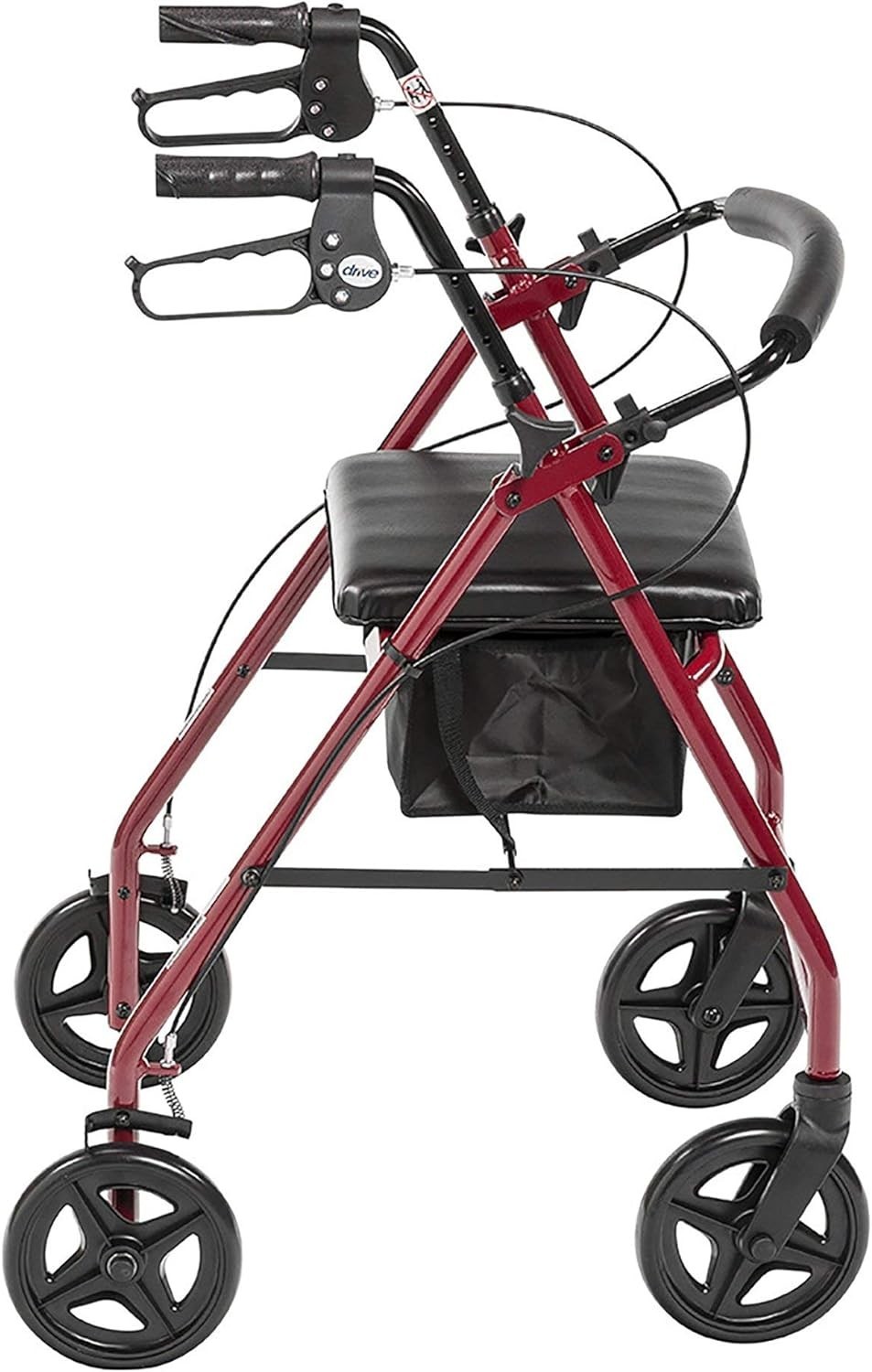 Aluminum Rollator Fold Up & Removable Back Support Padded Seat