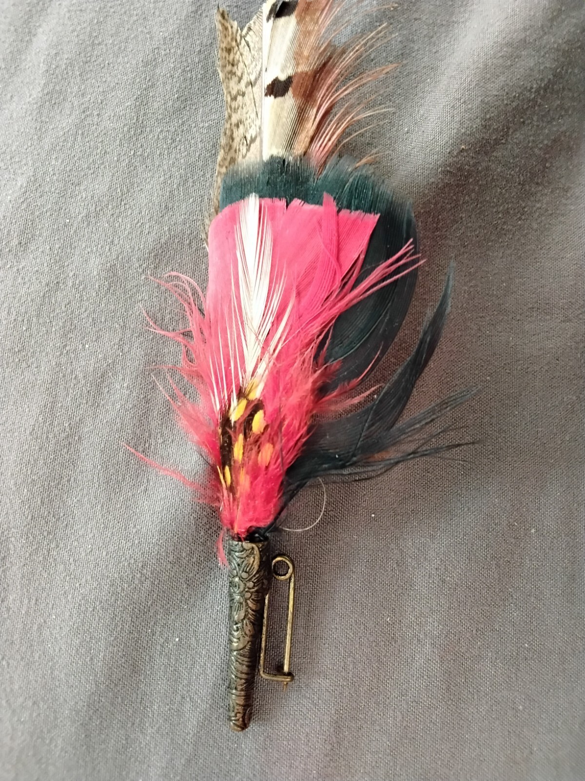 1980 feather broach beautiful red feather theme
