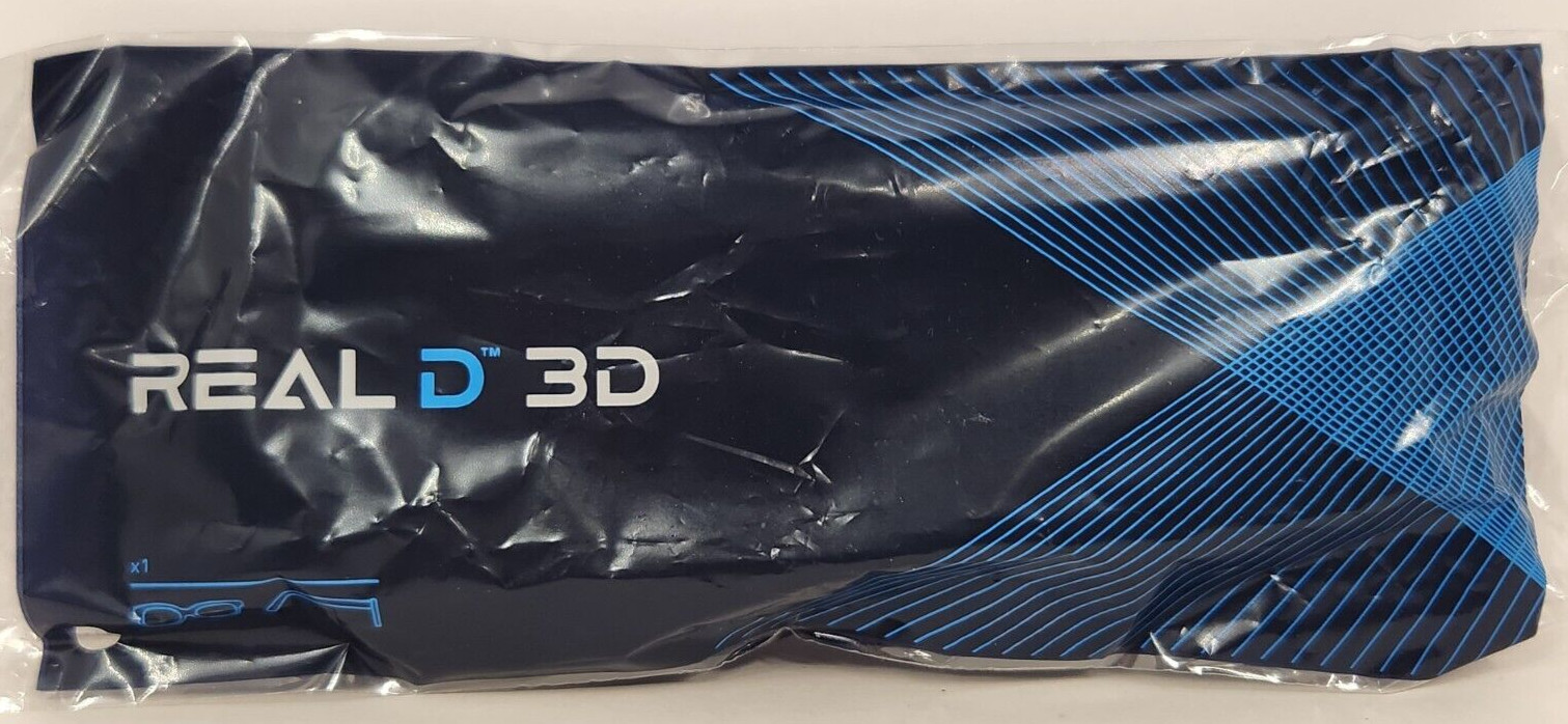Real D Passive 3D Glasses Movie Theatre Imax Polarized Cinema Black w/ Packaging