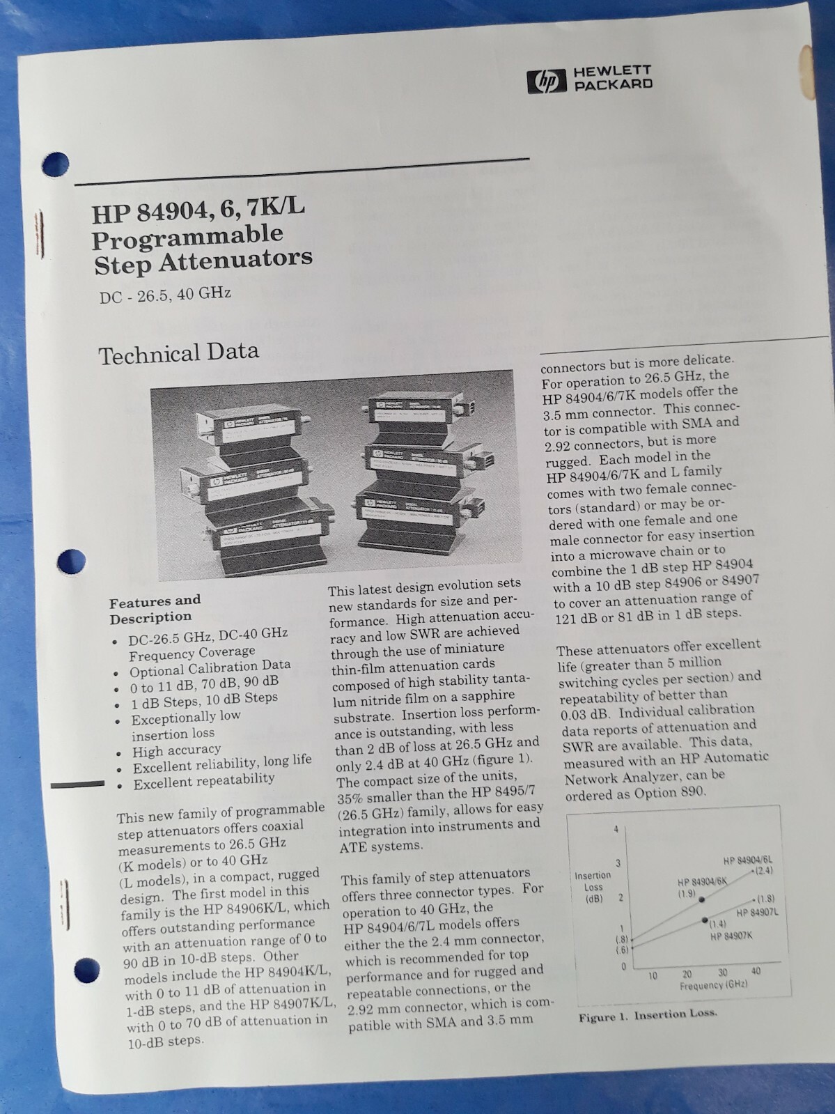 HP 84904, 6, 7K/L Programmable Attenuator Technical Data Sheets