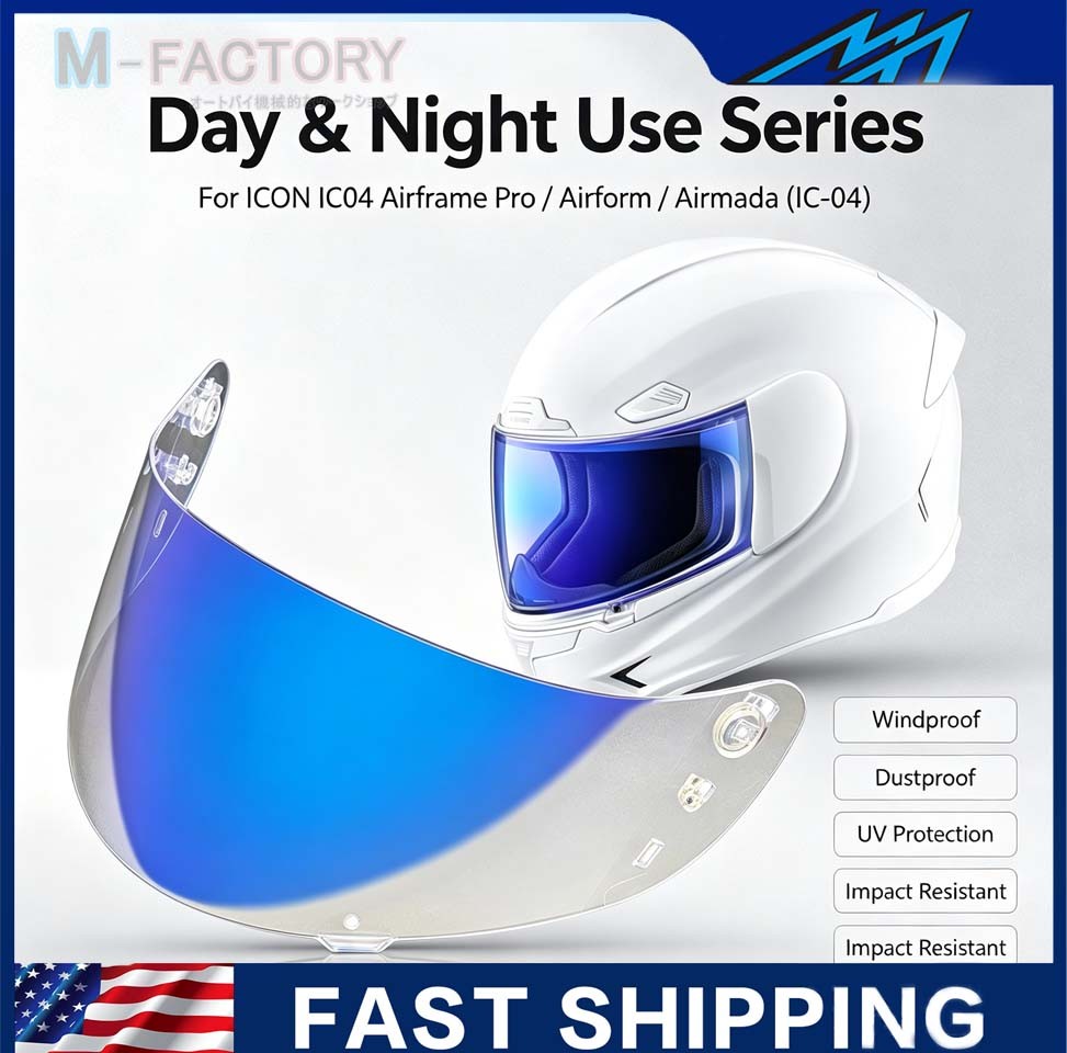 Day Night Helmet Visor Anti-Scratch For ICON IC04 Airframe Pro Airmada Airform