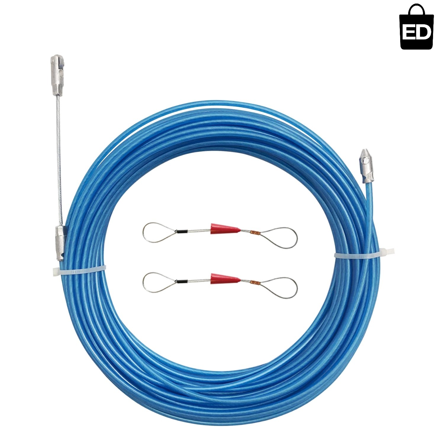 30M 100ft Fish Tape Cable Puller Kit Through Wall Wire Guide Device 4mm PET E...