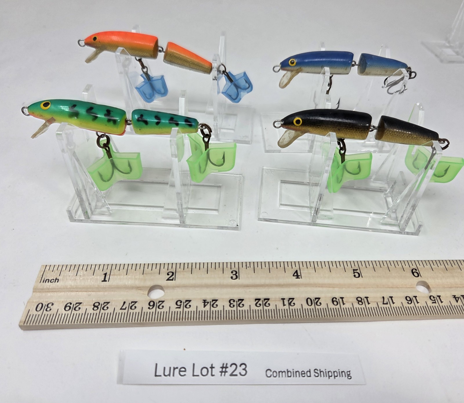 Lure Lot #23 Vintage RAPALA FLOATING MINNOW JOINTED J-7 x4 Ireland and Finland