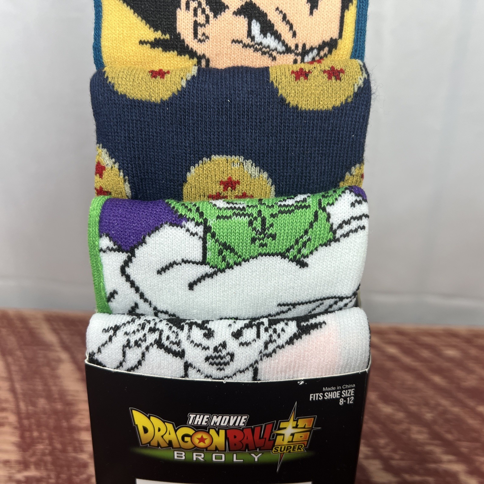 Men's Socks Dragon Ball Z The Movie 6 Pair Casual Crew Size 8-12 New in Package
