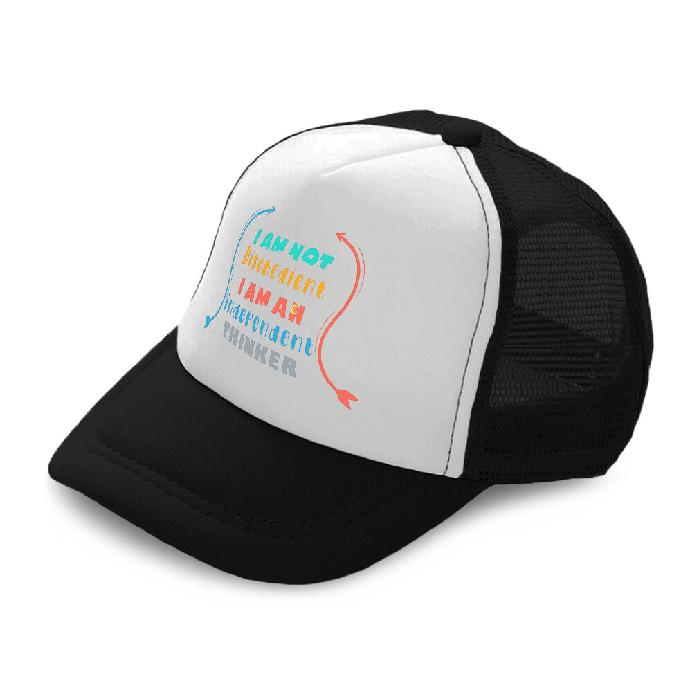 Kids Trucker Hat I Am Not Disobedient Independent Thinker Boys Caps & Girls Caps