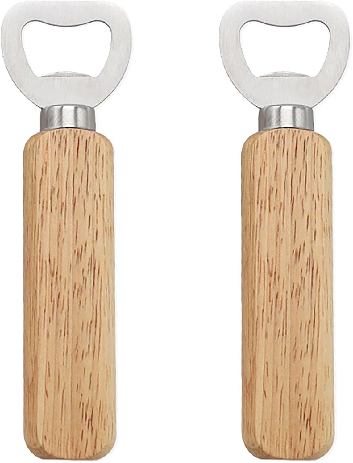 2 Pcs Wooden Handle Bottle Openers, 5.5 Inch Alloy Bottle Opener are Wldely Used