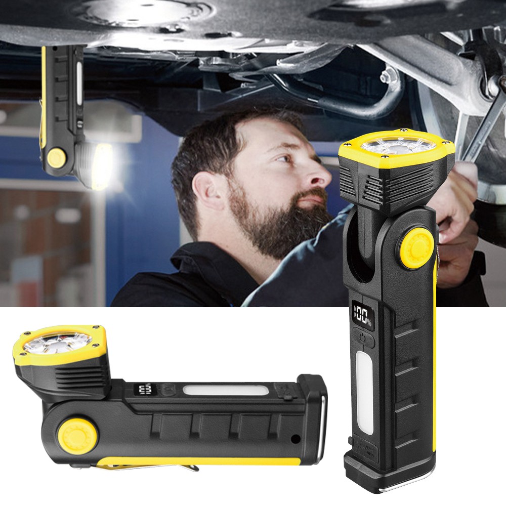 Rechargeable LED Work Light Mechanic Flashlight Lamp Magnetic Base Super Bright