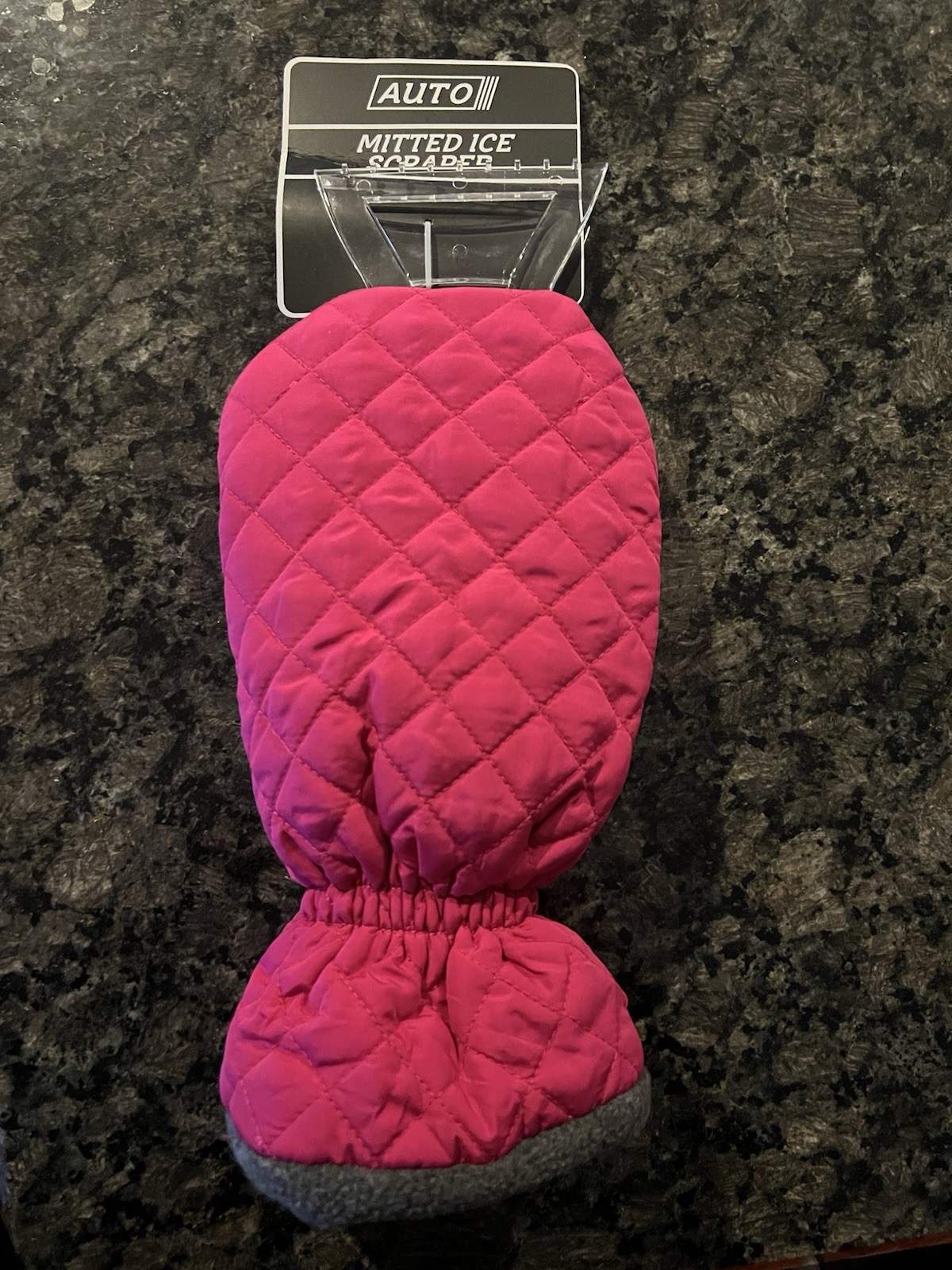 New With Tags Auto Admitted Ice Scraper With Pink Exterior And Gray Interior