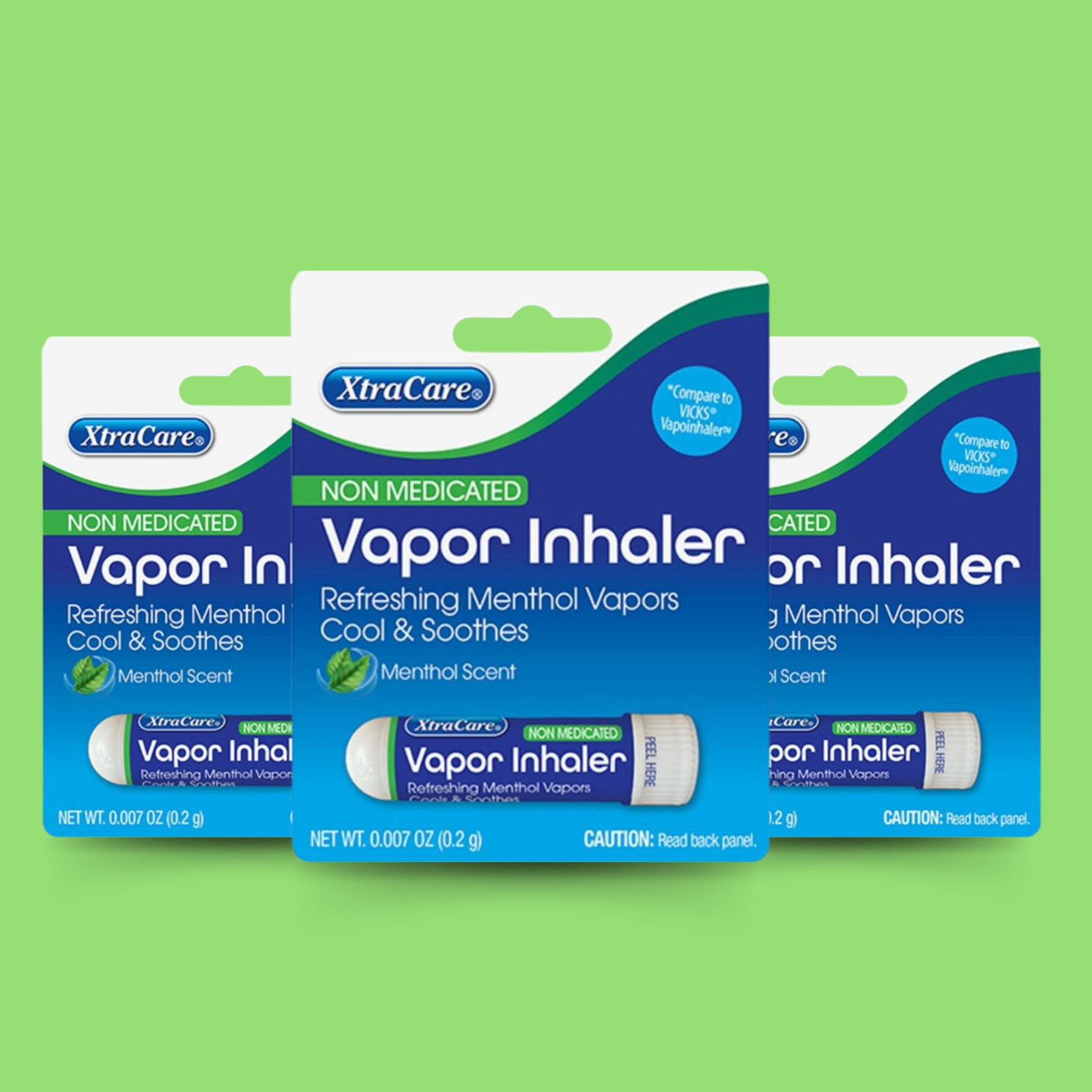 XtraCare Non-Medicated Vapor Inhaler 0.2g, Menthol Scent (3-Pack)