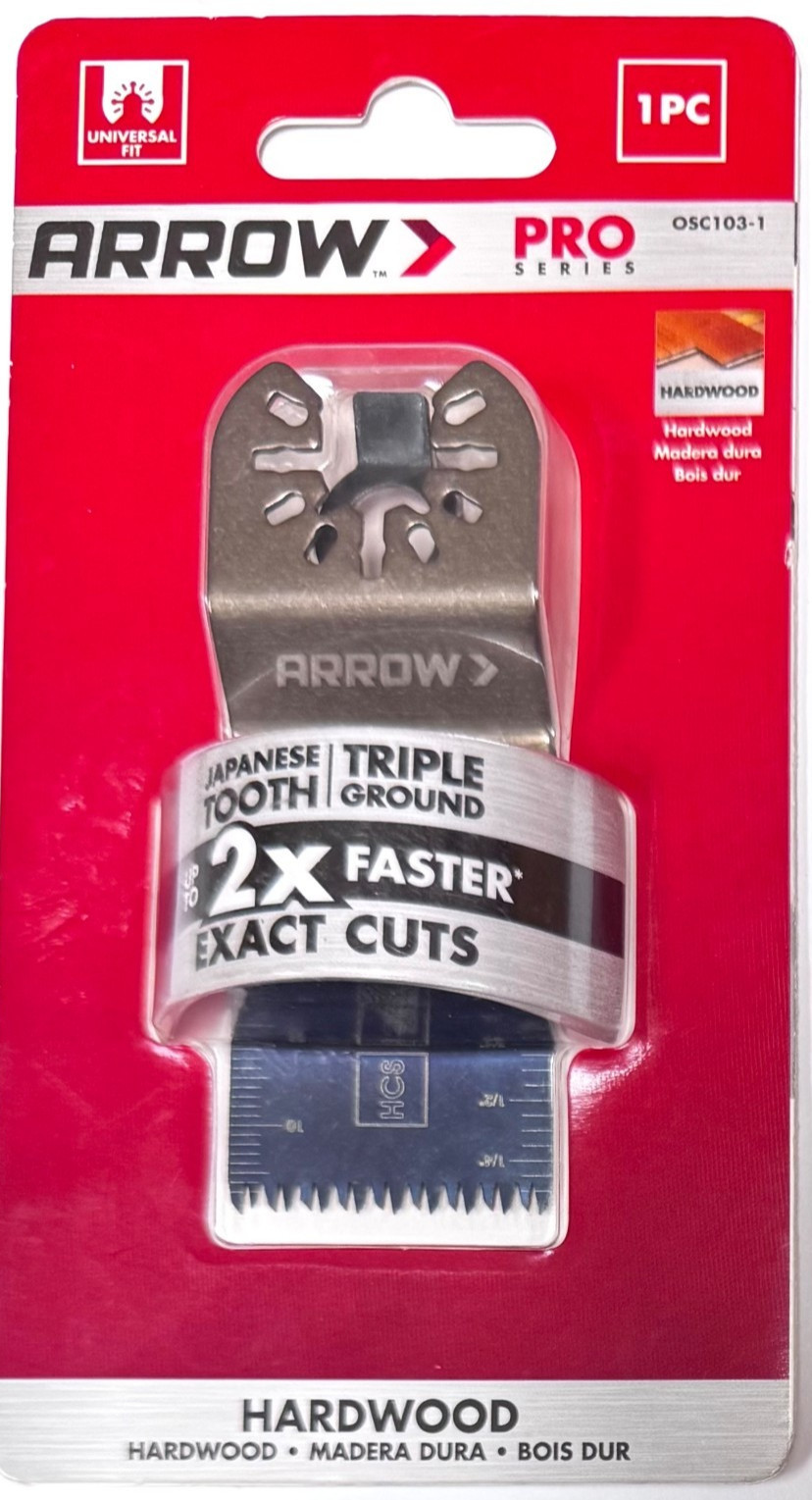 NEW Arrow Pro OSC103-1 Hardwood Japanese Tooth Oscillating Blade 1PC - Free Sh.