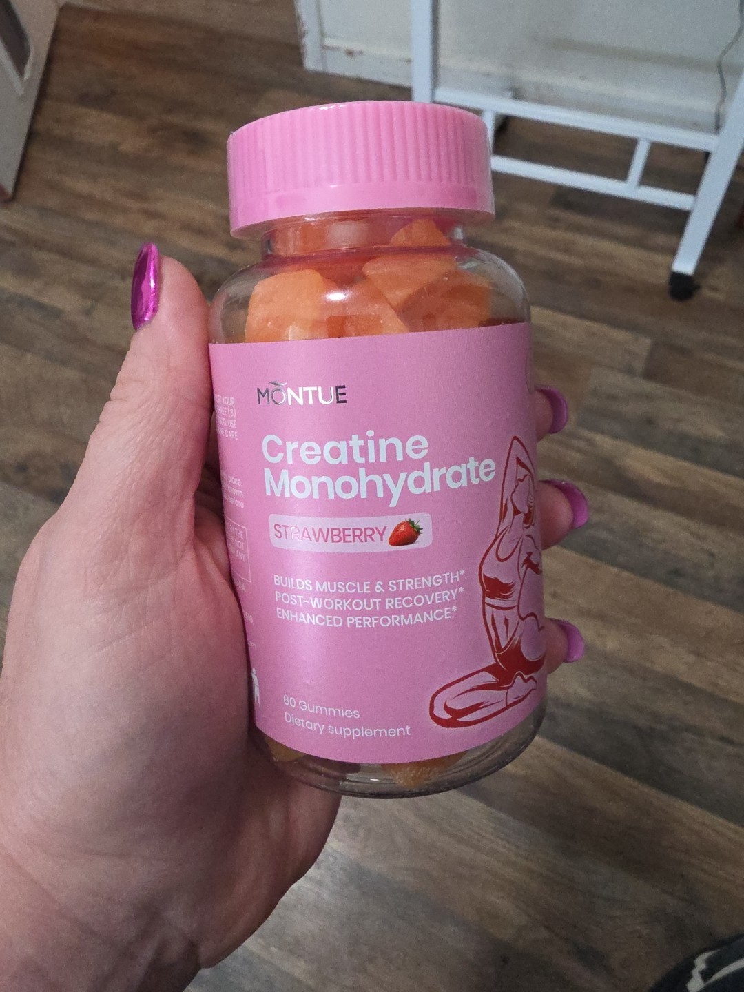 Montue Creatine Monohydrate Strawberry Flavor 60 Gummies New Sealed