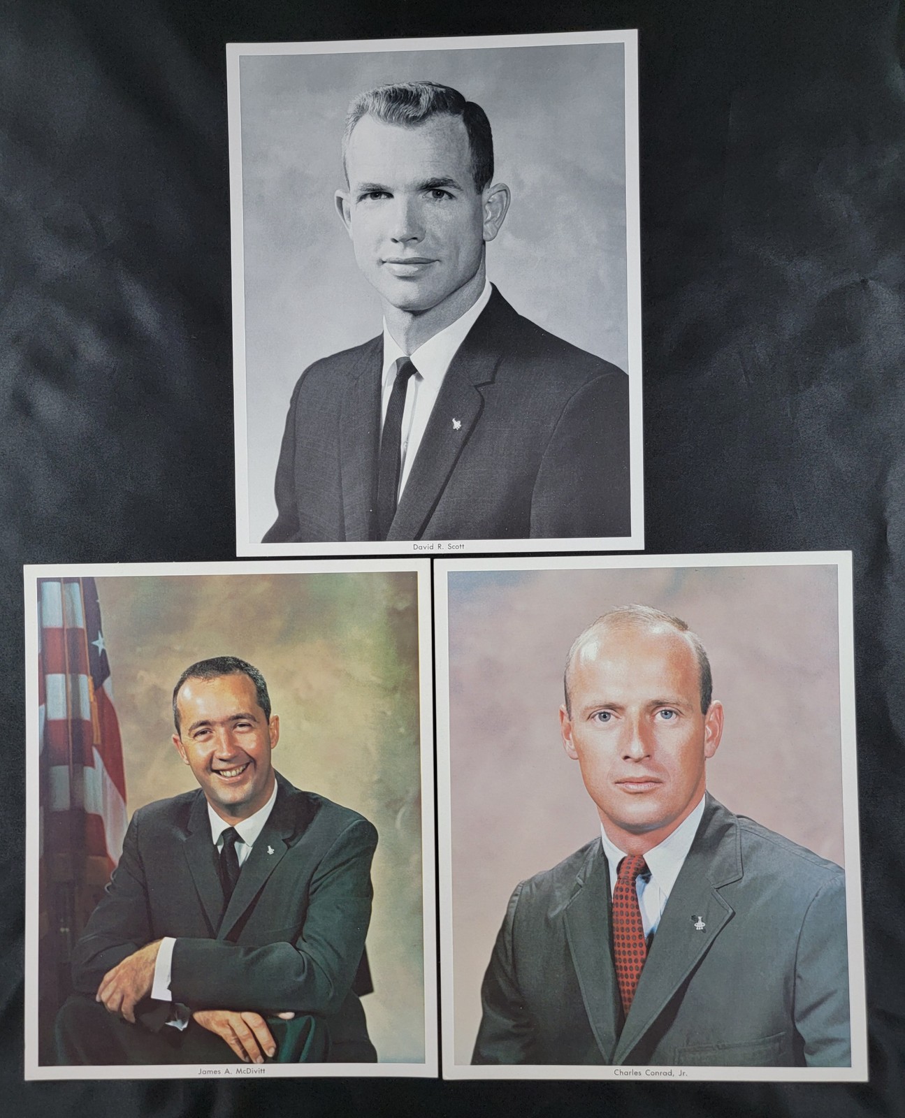 Vintage NASA Promo Photo Lot of 3 Astronauts David Scott James McDivitt Charles