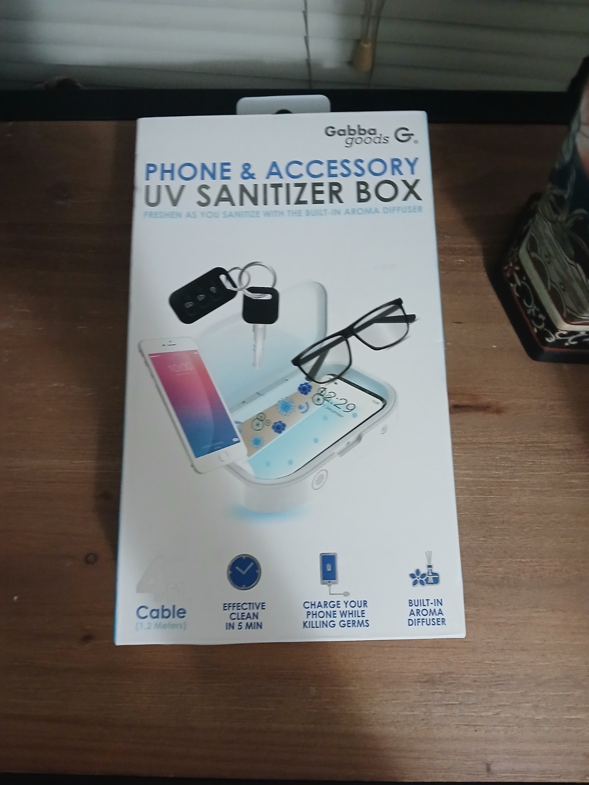 Gabba Goods Phone & Accessory UV Sanitizer Box GG-UVB-01WH NEW