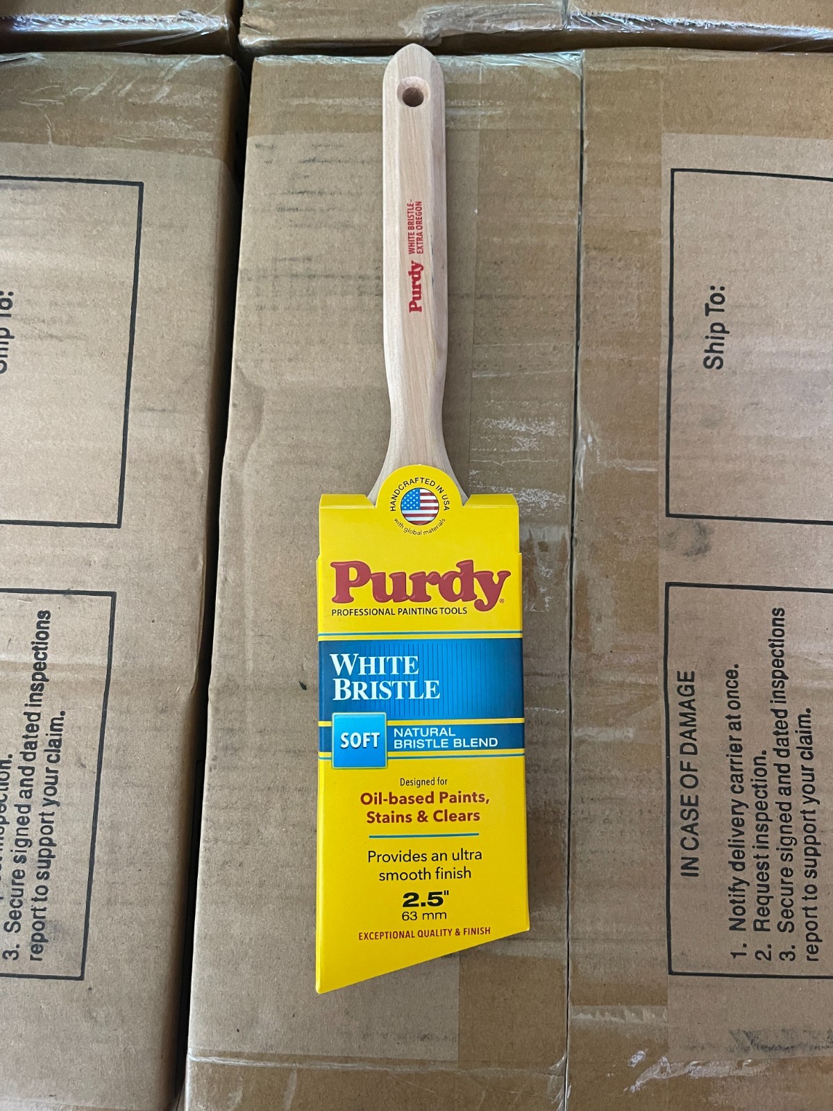 Purdy Soie Blanche 2.5" Natural White Oil-Based Paint Stain Varnish Brush New