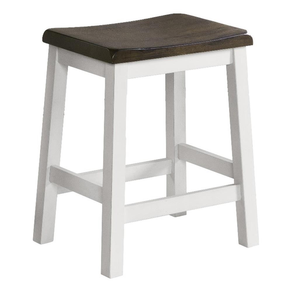 Intercon Furniture Kona 24" Wood Backless Barstool in Gray/White (Set of 2)
