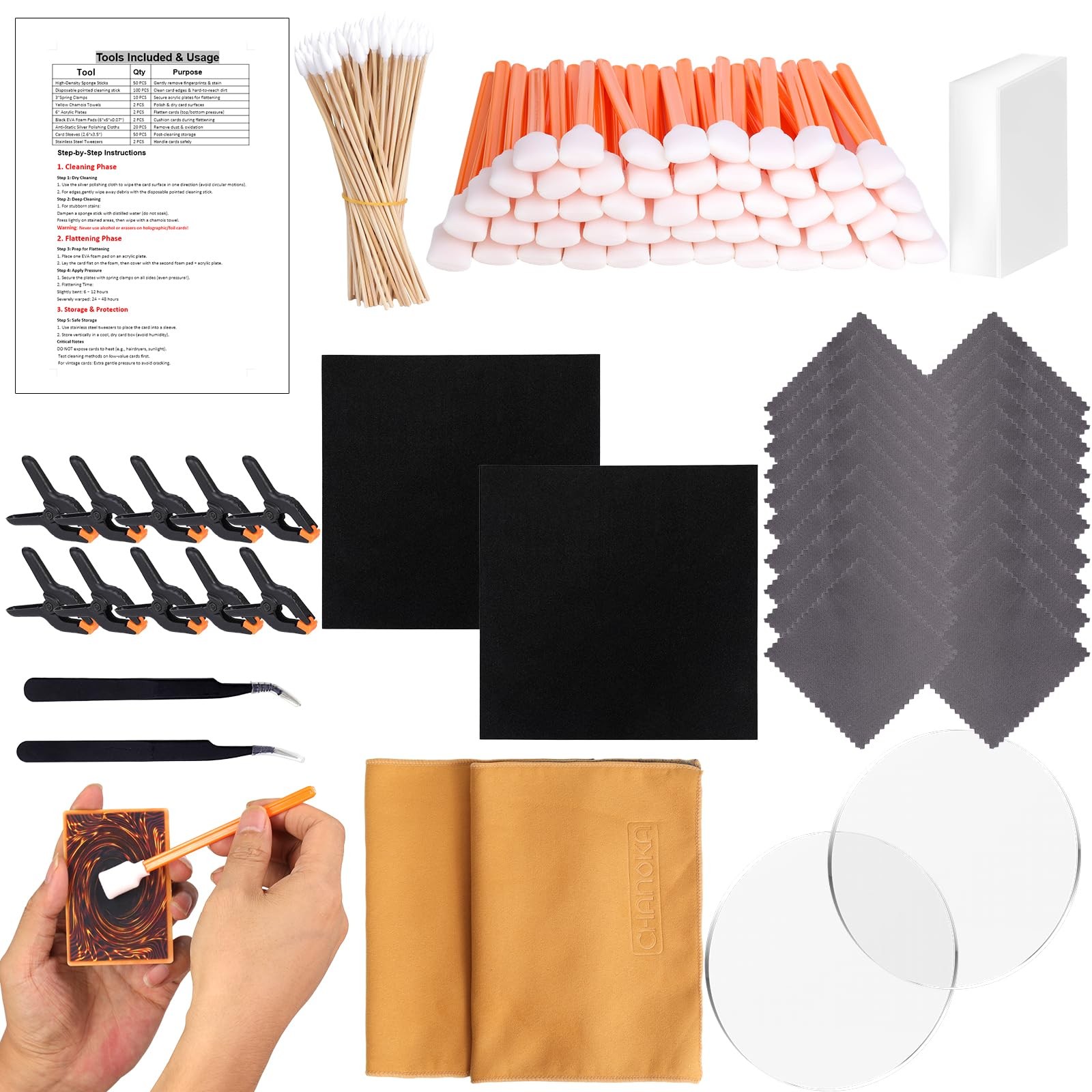 238 Pcs Card Cleaning Kit & Repair Tools for Trading Card Collectors