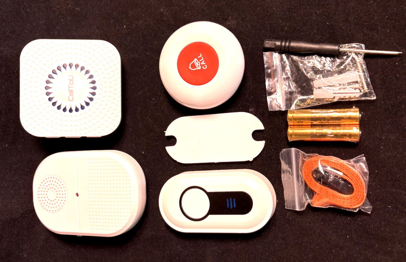 CallToU Wireless Caregiver Pager System incl 1 Call Button/1 Receiver/1 Doorbell