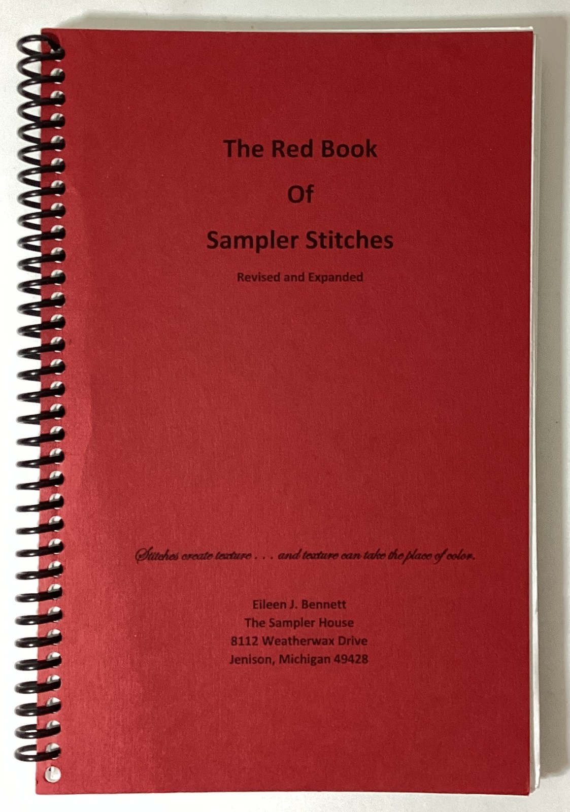 Embroidery Stitches Eileen Bennett 2021 Red Book of Sampler Stiches
