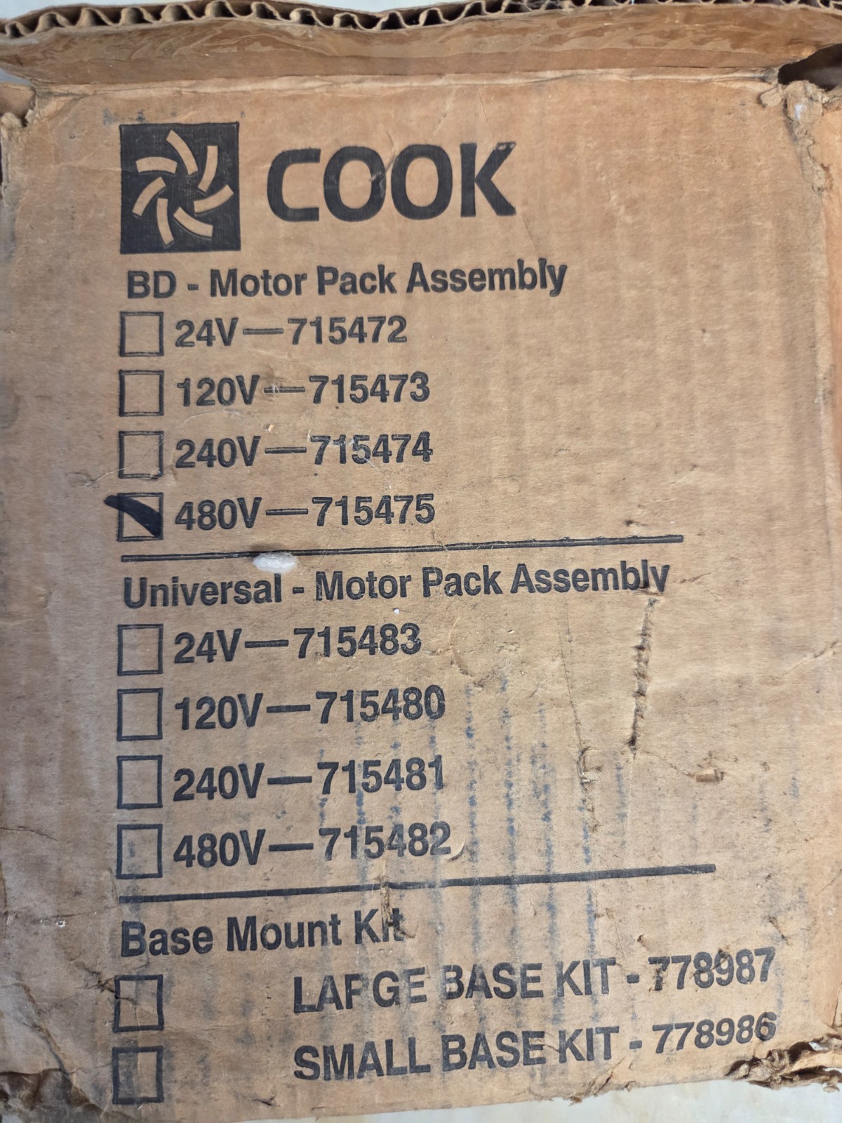 Loren Cook 715475 TB2000 Actuator 440V OEM HVAC Damper Control NEW OB