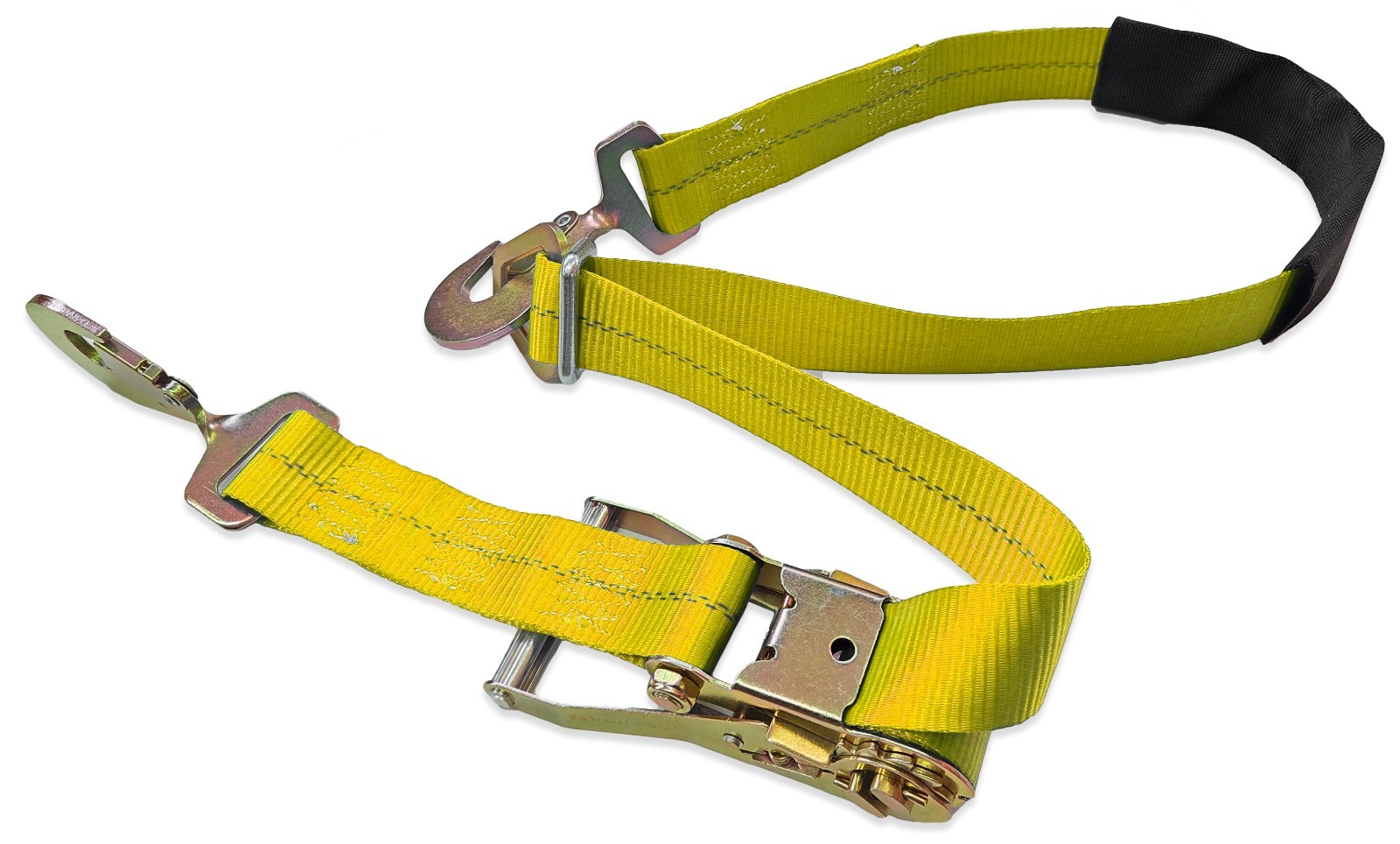 4 Pack - Axle Strap Tie-Down Ratchet Combo, Yellow