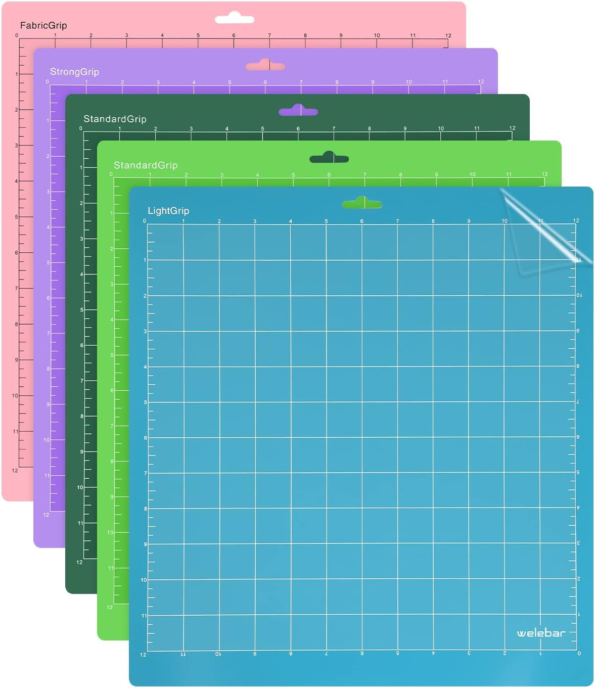 5 Pack Cutting Mats for Silhouette Cameo 5/4/3/2/1, 12x12 Inch StandardGrip/L...
