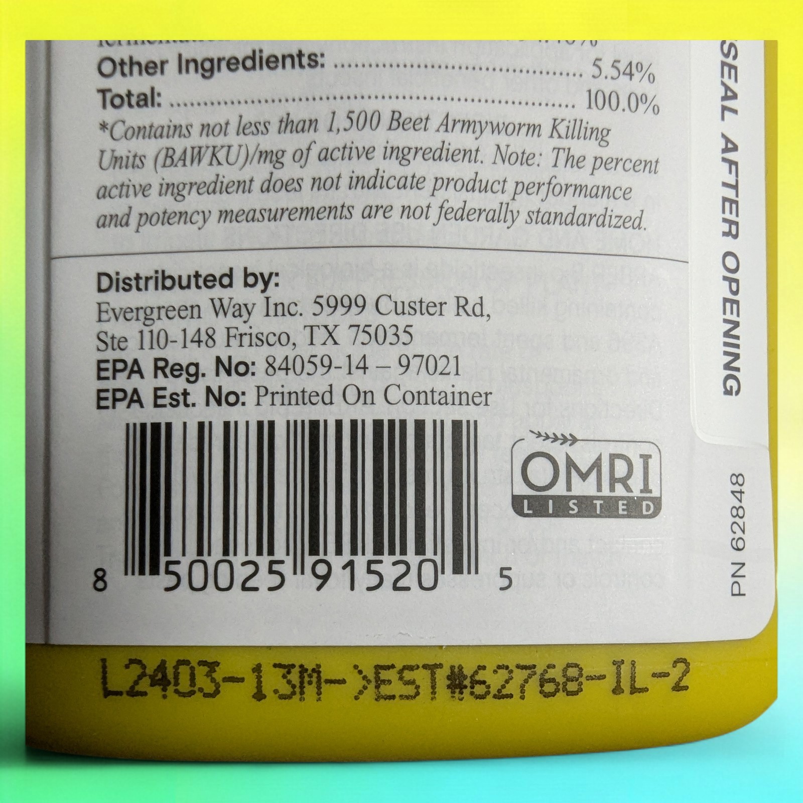 ARBER Bio Insecticide - Organic Plant Insect Mite Concentrate 8oz Made in USA