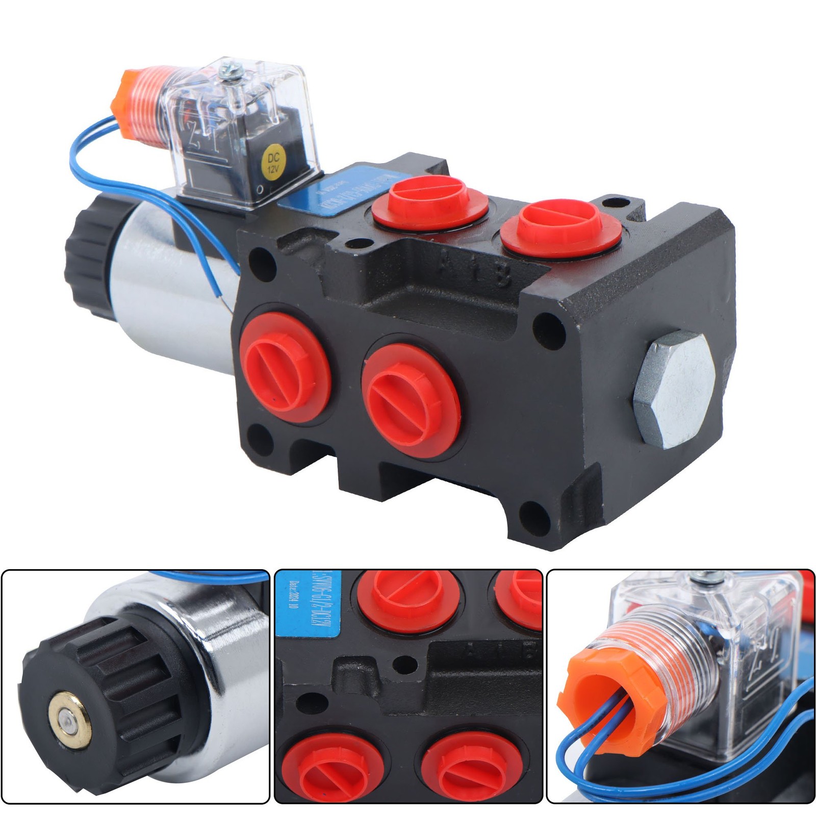 13GPM 12V DC Hydraulic Adjustable Variable Flow Control Valve 6 Port