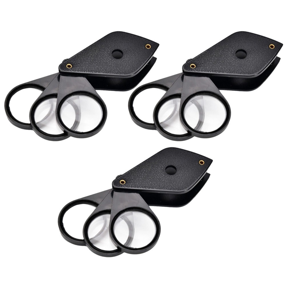 3 Pcs Magnifier for Foldable Reading Folding Jewelry Loupe Coin