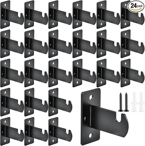 24 Pcs Gridwall Mount Brackets Metal Grid Wall for Grid Panels Black Grid Wal.