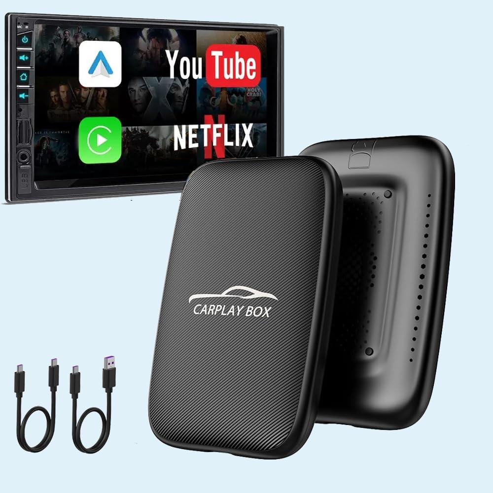 CarPlay Wireless Adapter & Android Auto Adapter,2025 Upgrade Convert Black