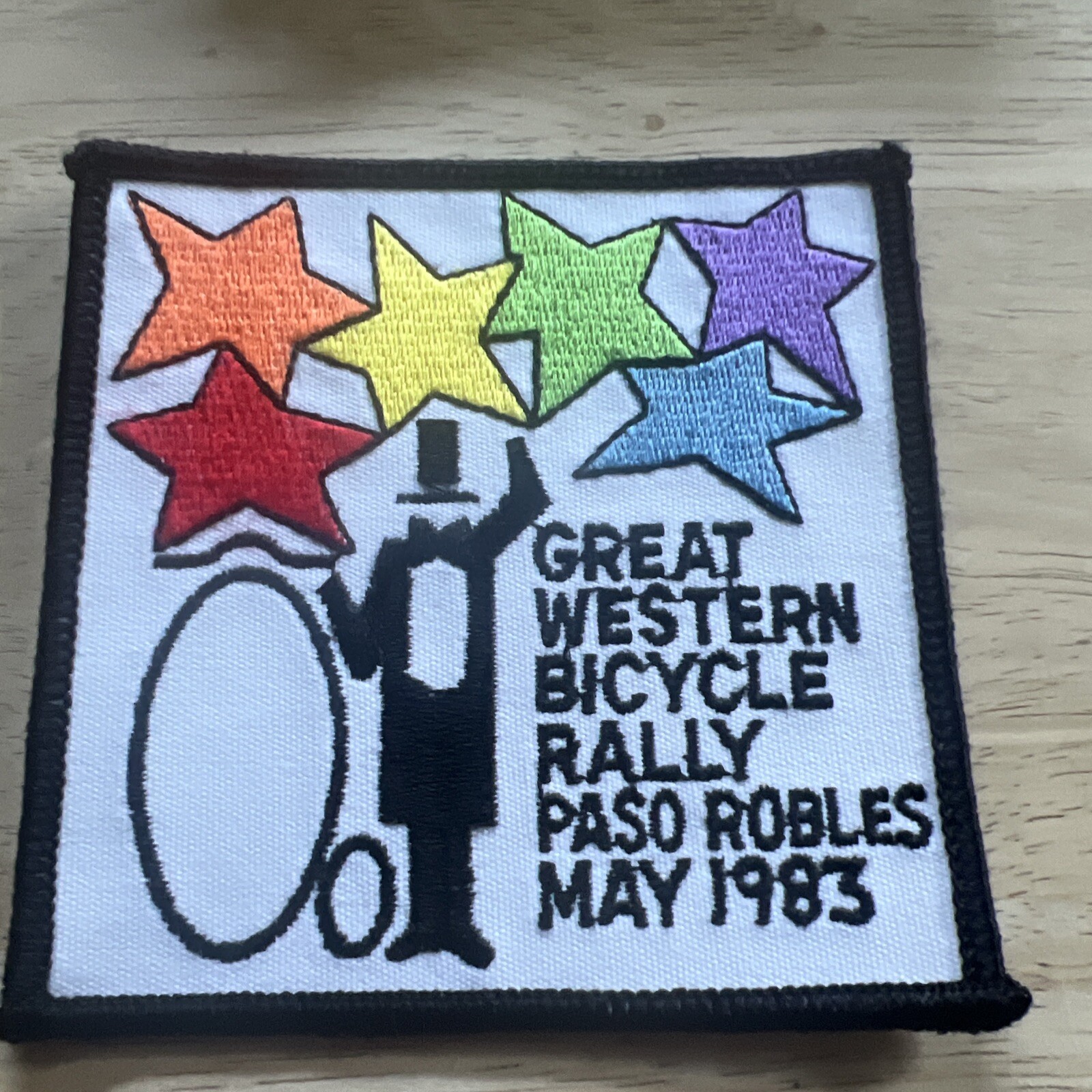 Vtg May 1983 Paso Robles CA GREAT WESTERN BICYCLE RALLY Patch.