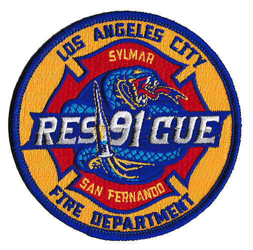 LAFD Rescue 91 Sylmar San Fernando Cobra --NEW Fire Patch