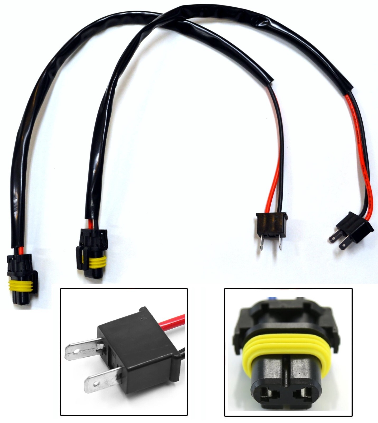 HID Kit Extension Wire H7 Two Harness High Beam Female Socket Replace Xenon Fit
