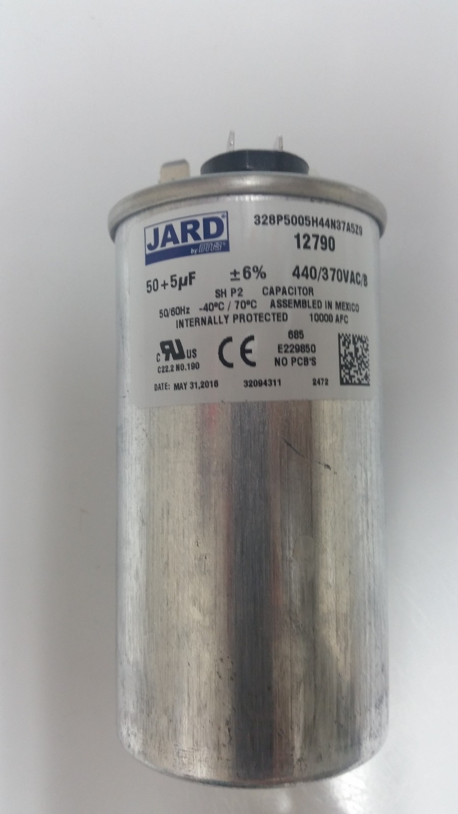 Mars 12790 Motor Dual Run Capacitor Round 50 + 5 uf MFD 440 Volt