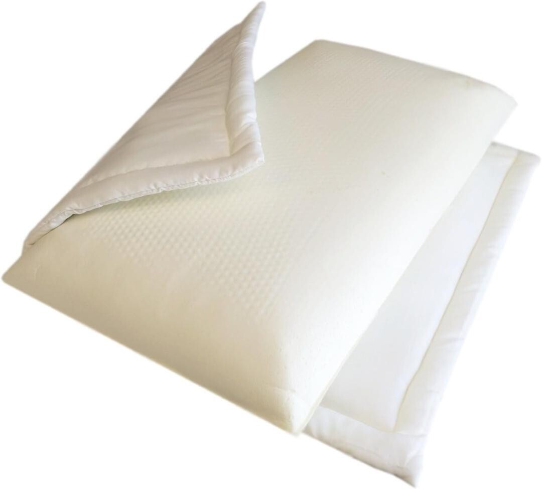 Cream or Beige Colored Standard/Queen Solid Memory Foam Bed Pillows with Case