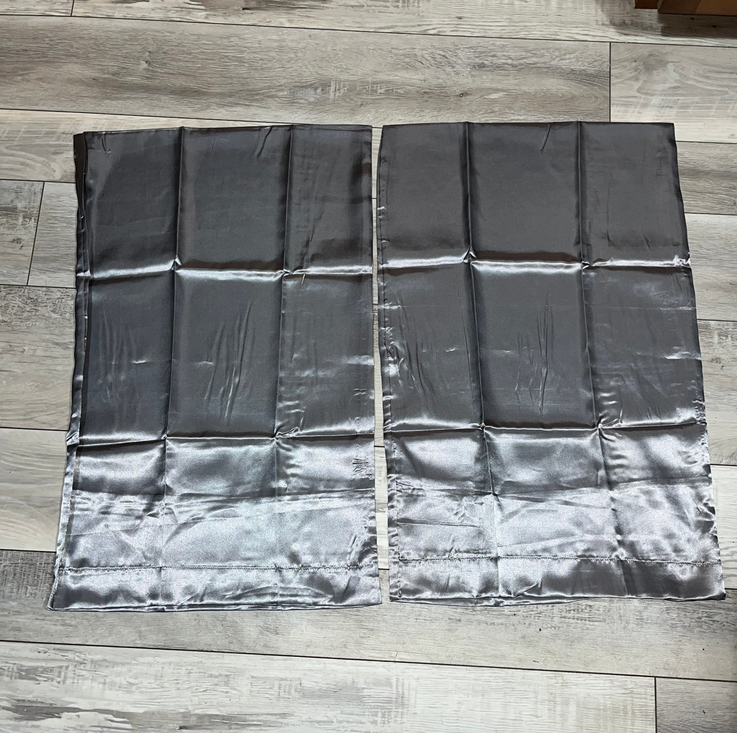 OEKO-TEX Satin Gray Silver Pillowcases - Queen 29"X19" Pillowcases NWT