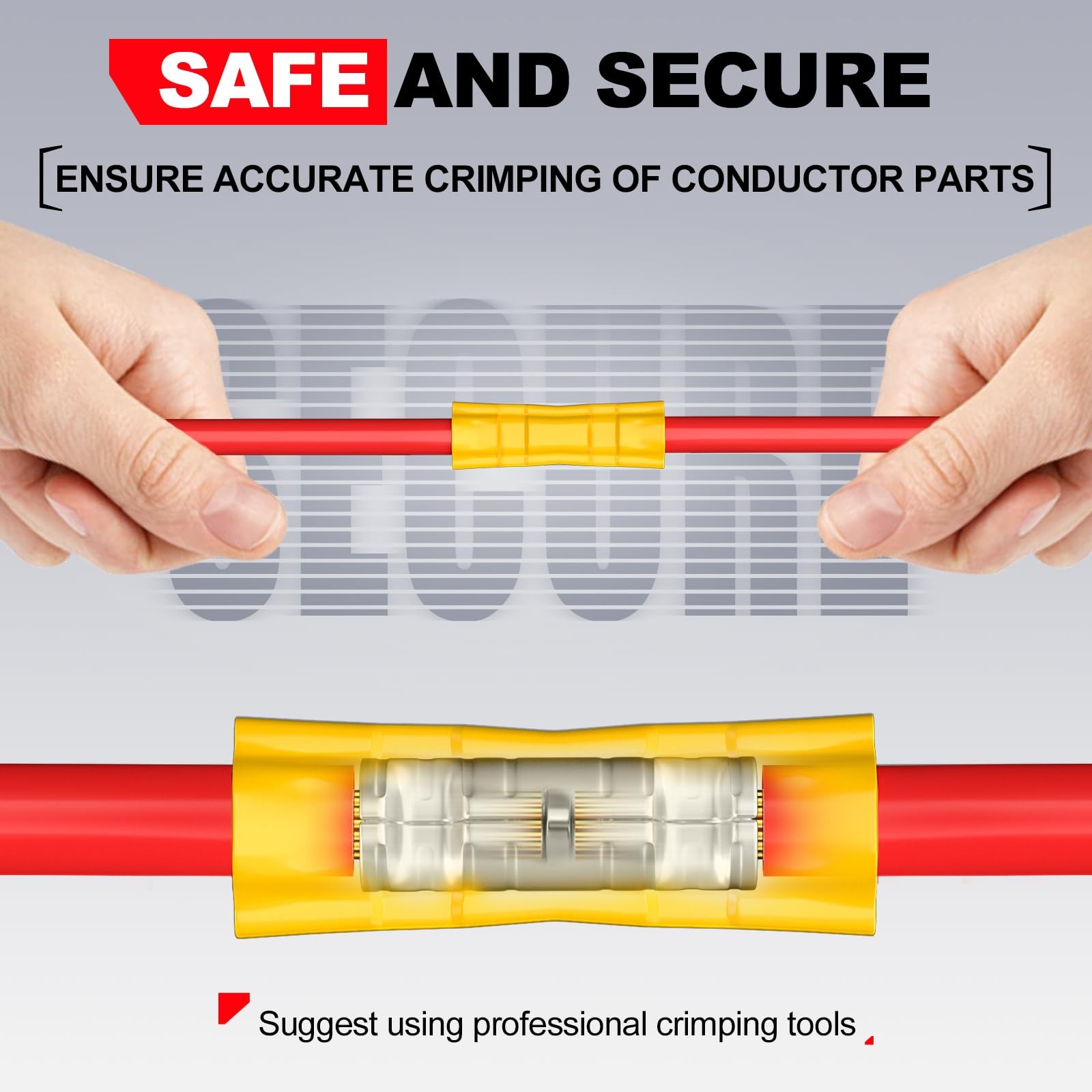 UL Listed 200 Pcs Wire Butt Splice Connectors Kit, 22-10 AWG Electrical Crimp...