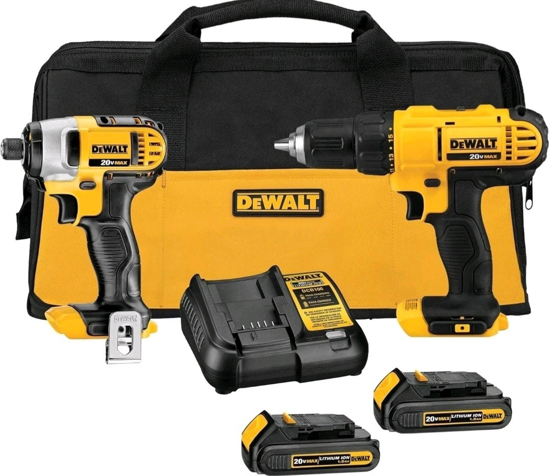 DEWALT DCK240C2 20V MAX Cordless Drill/Driver Power Impact Driver Combo Kit