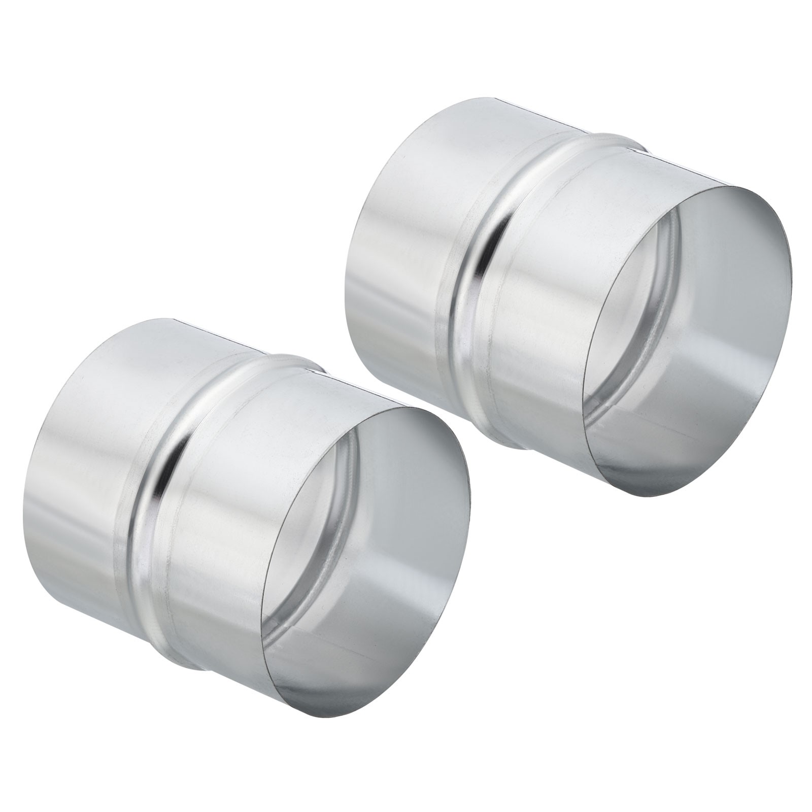 2 Pcs 4" Galvanized Steel Duct Connector Duct Coupling Vent Coupler, 3.2" Long