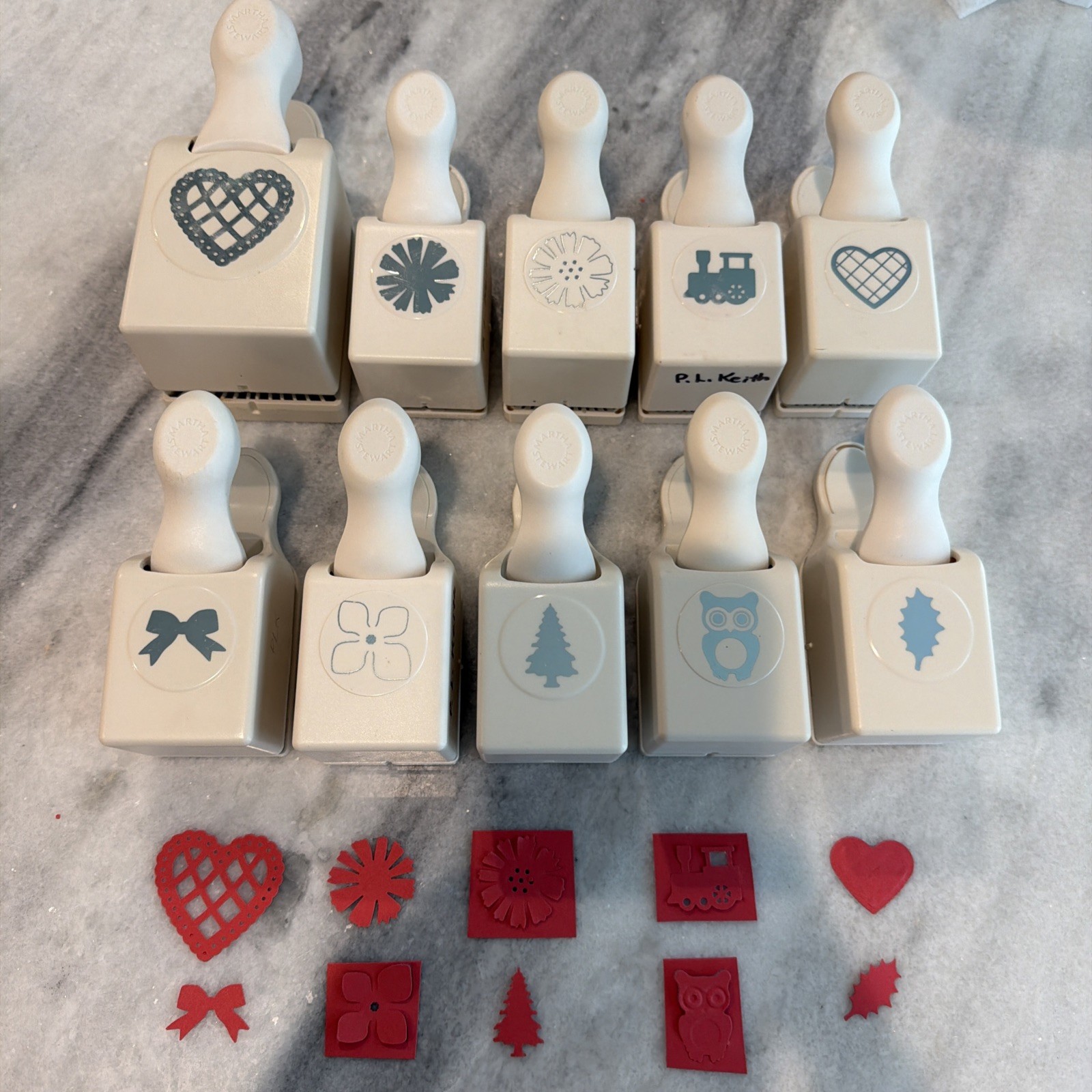 Lot Of 10 Martha Stewart Punches Flowers Hearts Bows Nature Train Etc