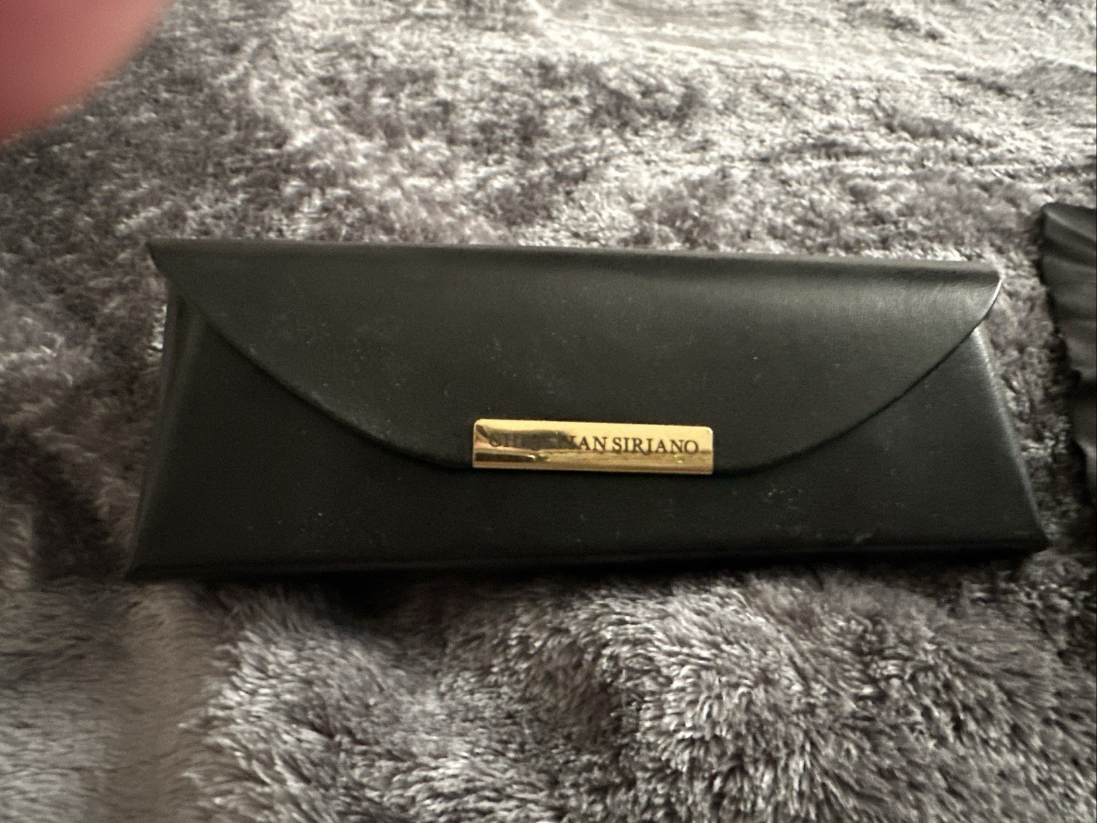 Christian Sirjano Hard Glasses Eyeglasses Case Black & Gold 6" Magnetic Close