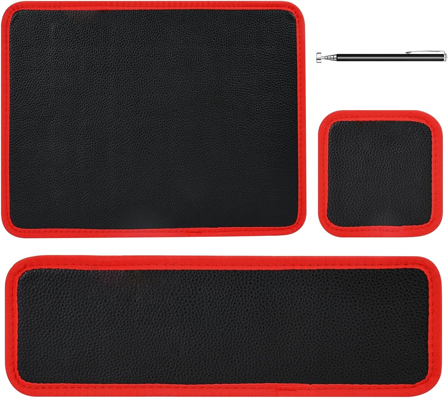 3Pcs Flexible Magnetic Tool Mat Set with 83 Built-In Magnets, 3 Sizes PVC Pads f