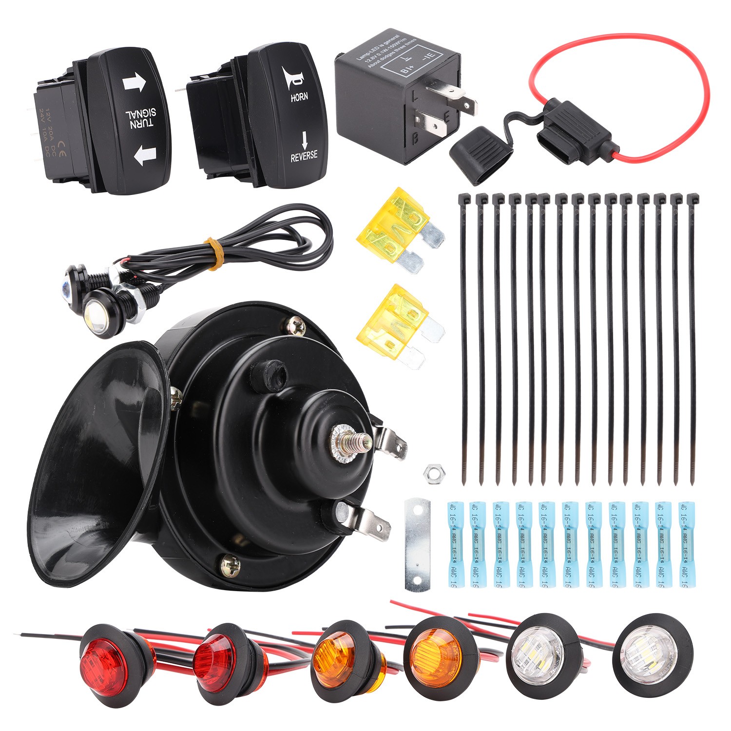 Turn Signal Lights Kit Street Legal Set & Horn for 14-26 Ranger RZR XP1000/ Crew
