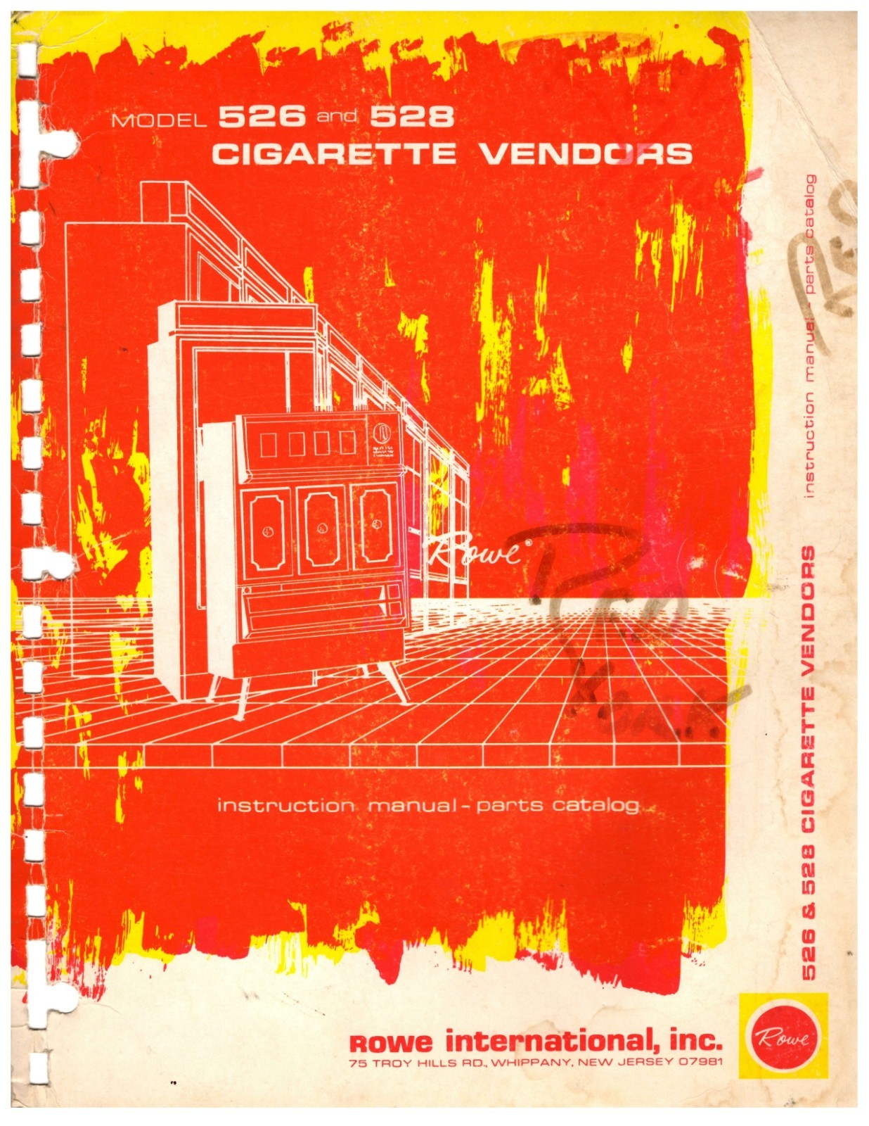 Rowe Cigarette Vendors Model 526 and 528 Manual 101 Pages -You Select Option