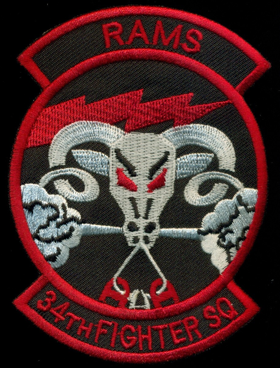 USAF 34th Fighter Squadron RAMS Patch K-7