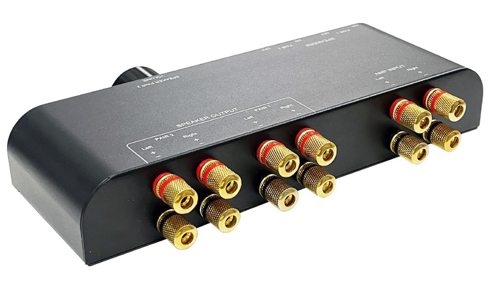 2-Way Home Audio Speaker Splitter Switch | Volume Control │Max 120Watt Output