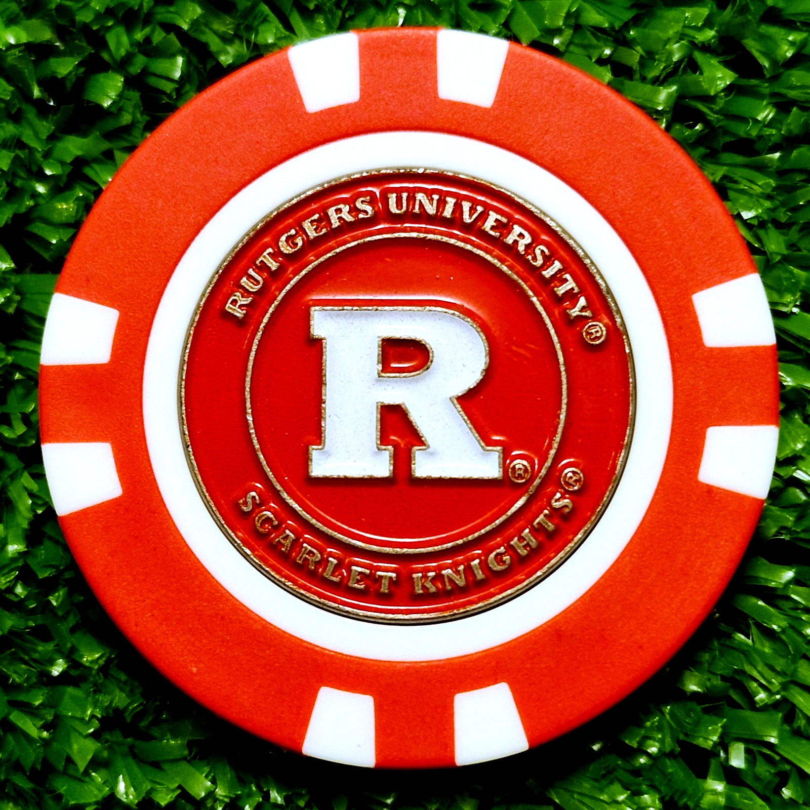 Rutgers Scarlet Knights Golf Ball Marker Magnetic Poker Chip New