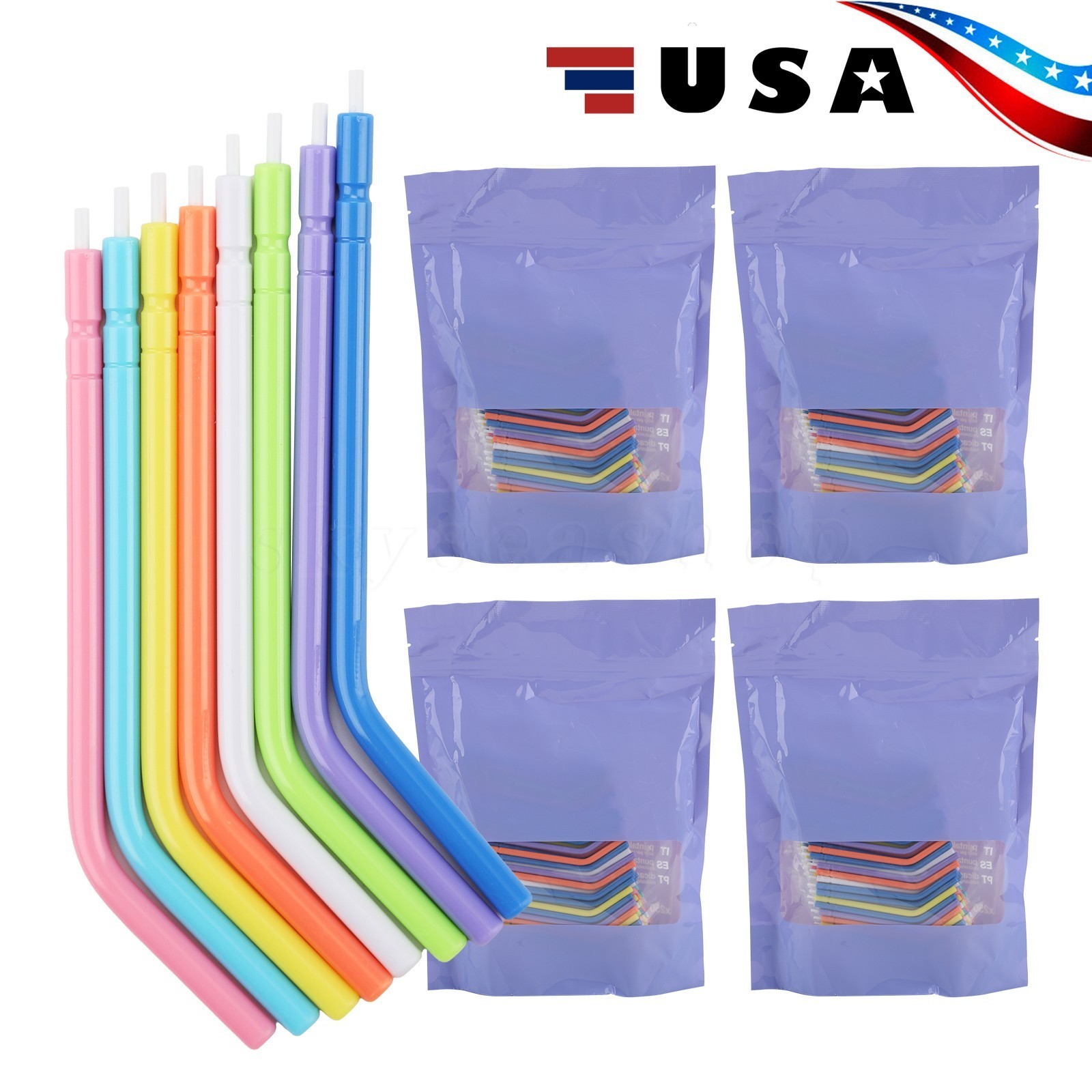 Dental Colorful Disposable 3-Way Air Water Syringe Triple Spray Nozzles Tips